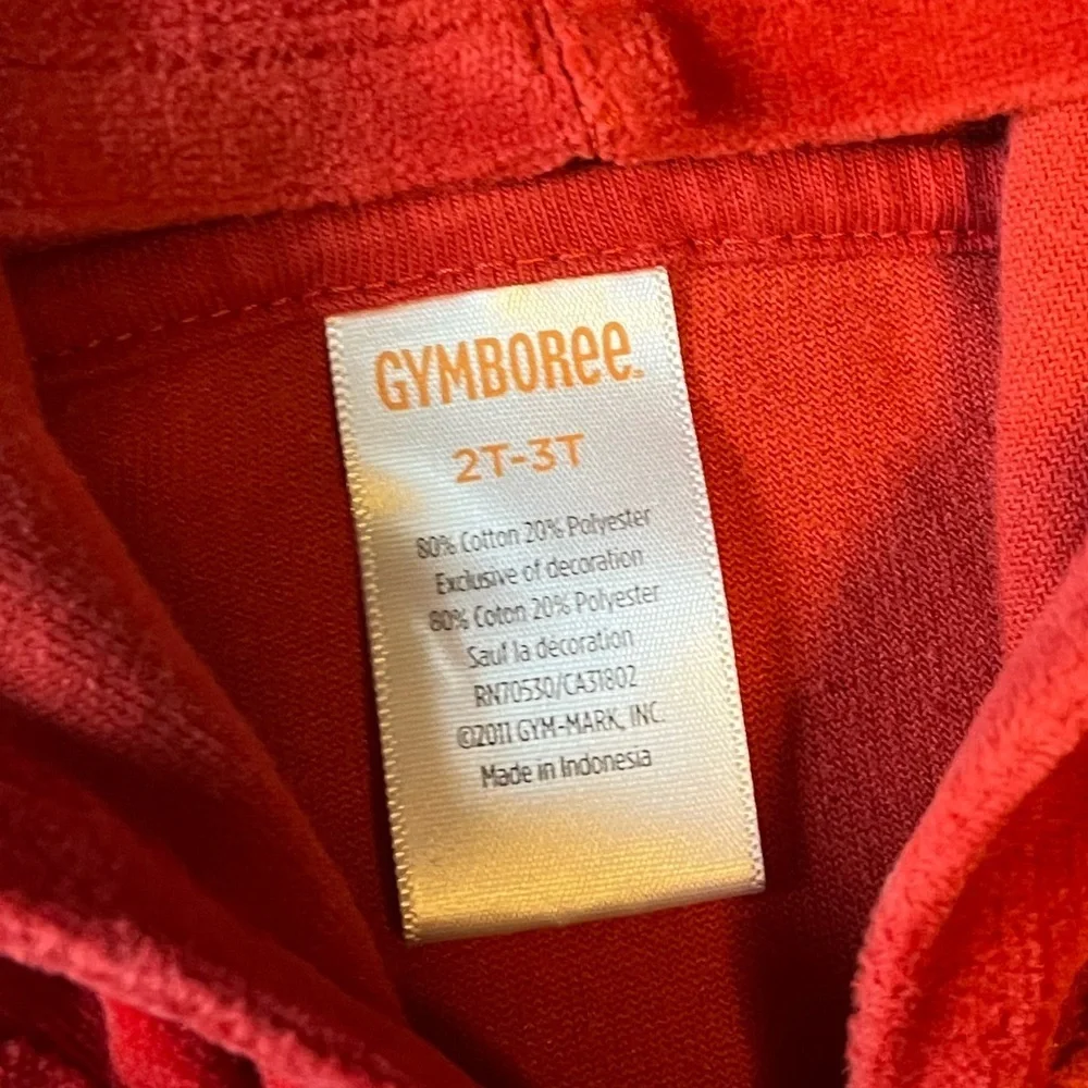 Gymboree Velevt Penguin Full Zip Red Hooded Jacket, size 2-3T